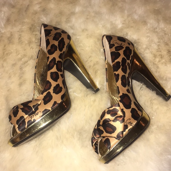 Coach Leopard Gold Heels PRICED TO SELL 💋 - Picture 6 of 7